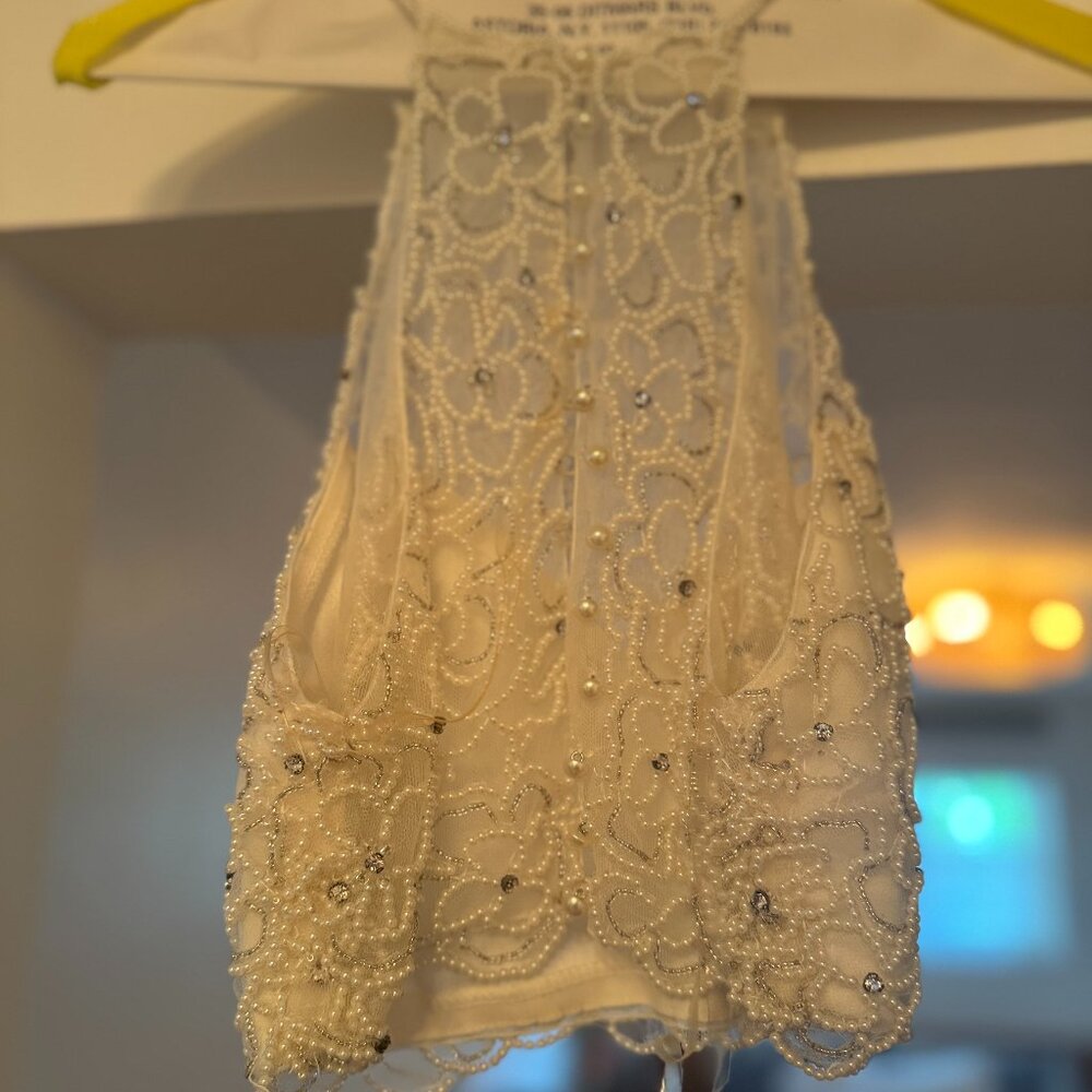 Two Piece Ivory Wedding Dress Size 0-2